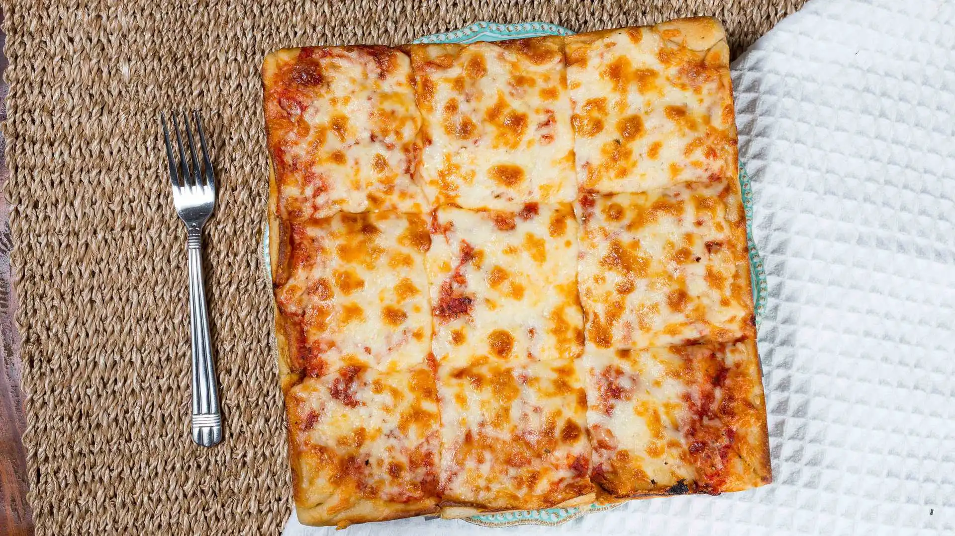 Square Deep Dish Pizza at Chicago Deep Dish Pizza Calgary - signature square Chicago-style pizza since 1987